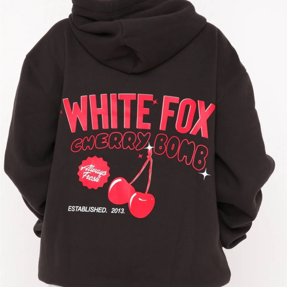 White Fox cherry bomb hoodie - black/red